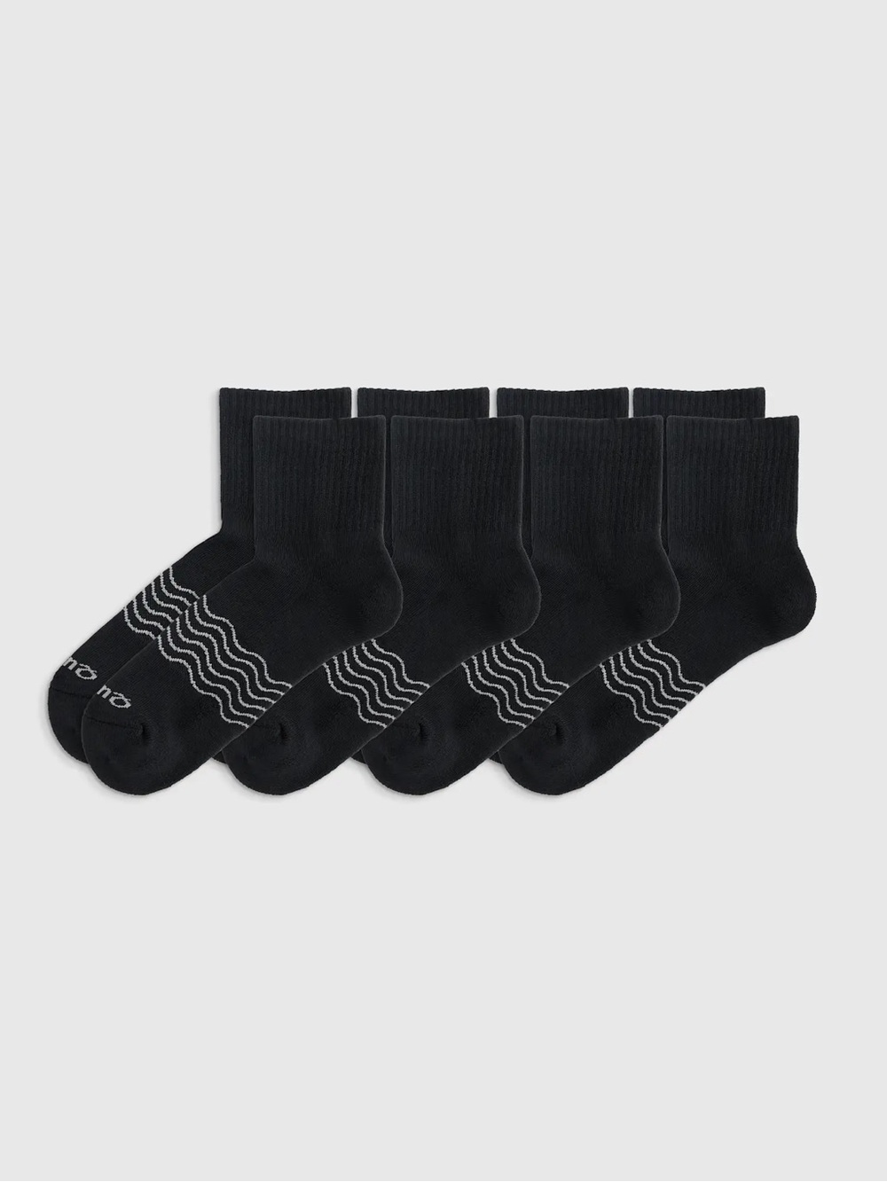 NWOT QUINCE Pack Of 4 Everyday Cotton Solid Quarter Socks Black 8219